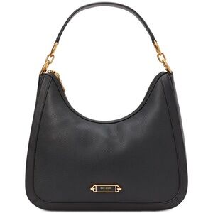 kate spade Black Pebbled Leather Shoulder Bag with Gold Hardware